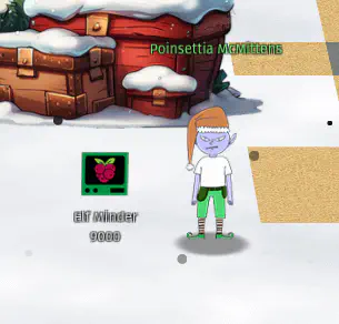 Poinsettia McMittens On the Beach