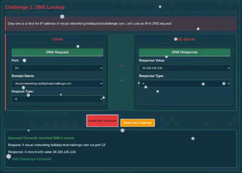 DNS Lookup Challenge Complete